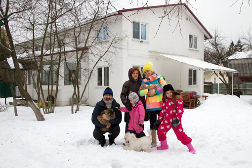 Makarov's family in Yudino, January 2023