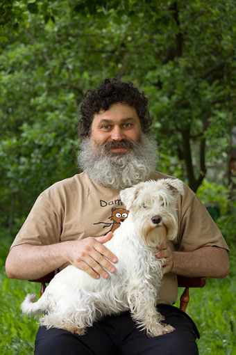 Vadim Makarov and dog Archi in June 2023