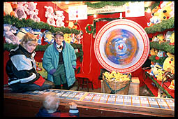 Lottery booth on Christmas fair. Stockholm