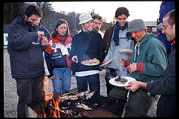 Grilling fish and oysters