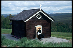 St. Olav Orthodox chapel in Folldal, Norway. Priestmonk Clement