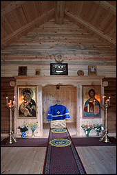 Inside St. Olav Orthodox chapel in Folldal, Norway (2)