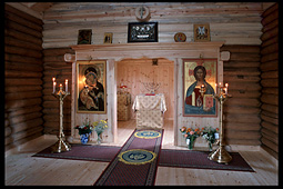 Inside St. Olav Orthodox chapel in Folldal, Norway (1)