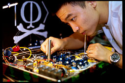 Qin Liu assembles faked-state generator (1)