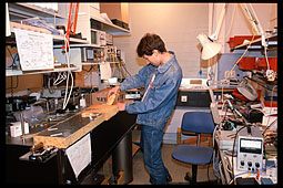 Artem Vakhitov in Quantum Cryptography lab