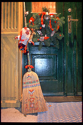 Christmas decoration on the door of a private house in Norway