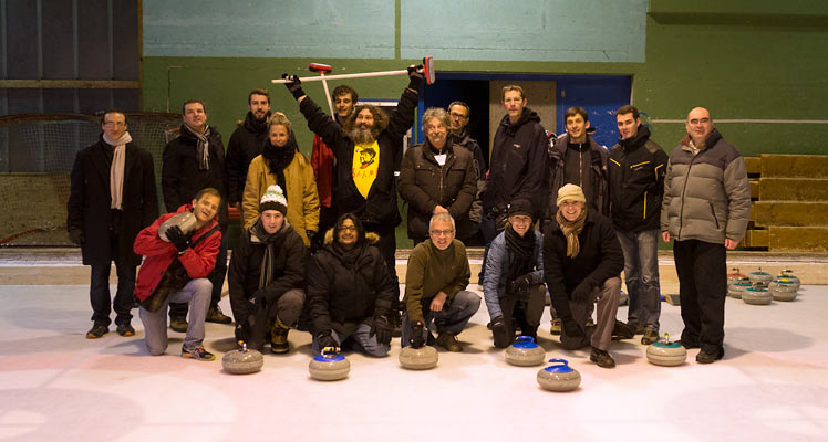 Group photo after curling